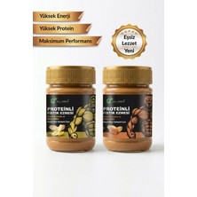 2'li Paket Proteinli Fıstık Ezmesi (Karamel ve Muz) | Fıstık Proteini, Maca Kökü Tozu ile | 325 gr x 2
