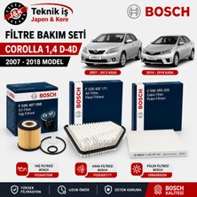 Toyota Corolla 1.4 D-4d 2007-2018 Bosch Filtre Bakım Seti (Yağ + Hava + Polen Filtresi)