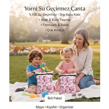 Yorni 2 ADET Mom Desen 29X36CM Islak Kuru Çanta Sıvı Geçirmez Fermuarlı Askılı Çok Amaçlı Organizer Mayo ve Kirli Çamaşır Çantası, Makinede Yıkanabilir