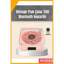 İn3dex Bluetooth Hoparlör Gece Lambası ve Dijital Saat Retro Tasarım