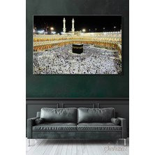 Şehzat Duvar Tablosu Yatay Kanvas Tekli Salon Mutfak Ofis Din Kabe Islam Mekke Medine Hac