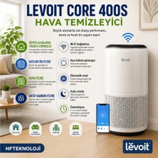 Levoit Hepa Filtreli, 83 M² Etki Alanı,uyku Modu ve 400 M³/ Saat Temiz Hava Hızı ile Core 400S Hava Temizleyici