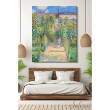 Şehzat Kanvas Tablo Dikey Tekli Salon Mutfak Yatak Odası Claude Monet - Vétheuil'deki Sanatçının Bahçesi