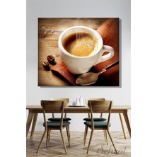 Şehzat Kare Tekli Kanvas Duvar Tablosu Modern Kafe Restoran Pastane Kahve Espresso Coffee Cup Fincan