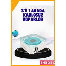 İn3dex Gece Işıklı Bluetooth Hoparlör Dijital Saat Ekranlı 3'ü 1 Arada