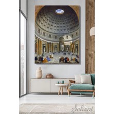 Şehzat Duvar Tablosu Dikey Kanvas Tekli Salon Mutfak Yatak Odası Ofis Giovanni Paola Panini Kilise