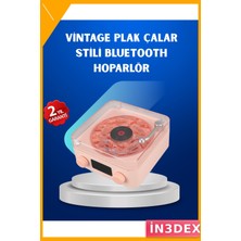 İn3dex Bluetooth Hoparlör Retro Saat Gece Lambası Kristal Ses