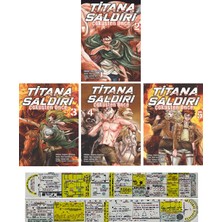 Komik Şeyler Yayıncılık Titana Saldırı Çöküşten Önce 2-3-4-5. Ciltler Manga Seti + Özel Cetvel