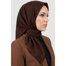 Hadiora Kadın Kahverengi Deluxe Bambu Crush Eşarp