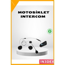 İn3dex Kask Bluetooth Kulaklık 5.0 Suya Dayanıklı Gürültü Önleyici Uzun Pil