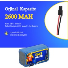 Ümit Maker Robx HB01 3300 Pa Robot Süpürge 2600 Mah 14.4V Batarya – Orjinal Uyumlu Uzun Ömürlü, Yüksek Performans Pil