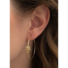 Mimoza Accessories Yıldız Figürlü Altın Kaplama Halka Küpe