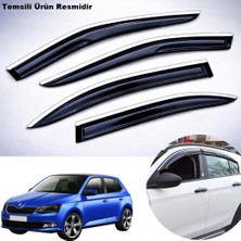 Caraks Skoda Fabia Mügen Cam Rüzgarlığı Abs Krom Nikelajlı Cam Rüzgarlığı 2014-2020 Arası 4 Lü Set