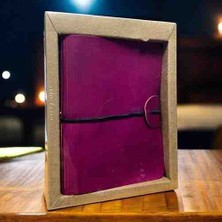 Gıpta Trio A6 3 Bölümlü Deri Kapak Defter 144 Yaprak Çizgili + Kareli + Noktalı / Kutulu -  Pembe
