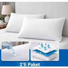 Vellista Home Collection Pamuklu 2 Adet Micro Sıvı Geçirmez Yastık Alezi Su Geçirmez Yastık Koruyucu 2'li Set