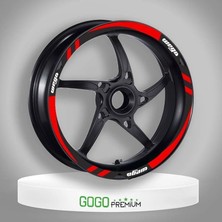 Gogo Premium Tvs Wego 110 2012 - 2024 Uyumlu Kırmızı 1 Set Jant Şeridi