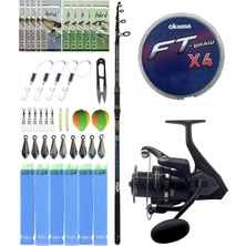 Yek Outdoor Surf Olta Seti Kendo Spider Surf 3.90M 50-150GR Olta Kamışı&okuma Wave Power WP-6000A1 Olta Makinesi