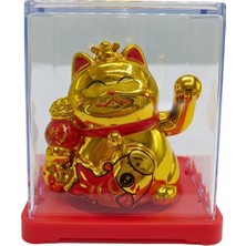 Dünyadan Hediyeler Maneki Neko El Sallayan Mini Şans Kedisi Gold Solar Güneş Enerjili 5X5CM F9GLD09