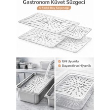 İstanbul Horeca Gastronom Küvet Süzgeci 26 x 16 cm Gn Uyumlu Delikli Süzgeç 4 Farklı Boy Profesyonel Mutfak