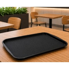 İstanbul Horeca 6 Adet Abs Servis Tepsisi Kaymaz Yüzeyli 37X53 cm Siyah Renk– Endüstriyel Kullanıma Uygun, Kırılmaz, Bpa Free (7 Renk Seçenekli)