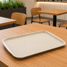 İstanbul Horeca 12 Adet Abs Servis Tepsisi Kaymaz Yüzeyli 32X44 cm Kırçıllı Bej– Endüstriyel Kullanıma Uygun, Kırılmaz, Bpa Free (7 Renk Seçenekli)