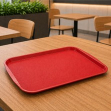 İstanbul Horeca 12 Adet Abs Servis Tepsisi Kaymaz Yüzeyli 32X44 cm Kırmızı Renk– Endüstriyel Kullanıma Uygun, Kırılmaz, Bpa Free (7 Renk Seçenekli)