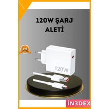 İn3dex 120W Hızlı Şarj Adaptörü Turbo Güç Kısa Devre Korumalı