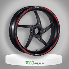 Gogo Premium Kırmızı Siyah Yamaha Uyumlu Reflektörlü 1 Set Jant Şeridi