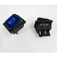 Anahtar Büyük On ~ Off Mavi   Işıklı 30A 220V  KCD2-201NW-BB 4 Pin