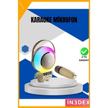 İn3dex Kablosuz Mikrofonlu Astronot Bluetooth Hoparlör Karaoke Seti