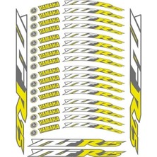 Gogo Premium Florasan Sarı Baskı Yamaha R25 Uyumlu 1 Set Jant Şeridi