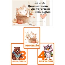 PremiumPort Renkli ve Canlı 22 Adet Bebek ve Hamilelik Anı Fotoğraf Kartları Seti