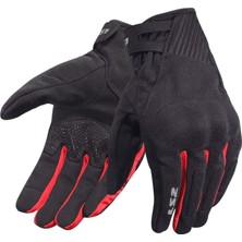 Ls2 Dart 2 Evo Eldiven Siyah-Kırmızı L Suya Dayanıklı Polyester Malzeme ile 4 Mevsim Kullanım