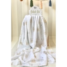 PremiumPort Organik Bambu Pamuk Müslin Bebek Battaniyesi 80X120CM
