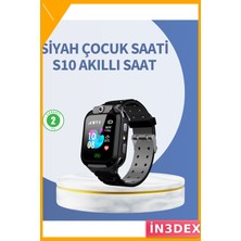 İn3dex Akıllı Çocuk Saati Siyah Gps Konum Takibi Rota Geçmişi