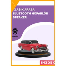 İn3dex 10W Bluetooth Hoparlör LED Farlı Araba Tasarımı Retro Ses Sistemi