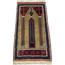 Burak Halı El Dokuma Sıfır Taşpınar Halısı Seccade 76X140 Yeşil Kök Boya Namazlık