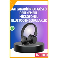 İn3dex Kablosuz Bluetooth Kulak Üstü Kulaklık Uzun Süreli Konfor
