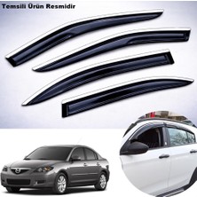 Caraks Mazda 3 Sedan Mügen Cam Rüzgarlığı Abs Krom Nikelajlı Cam Rüzgarlığı 2003-2009 Arası 4 Lü Set