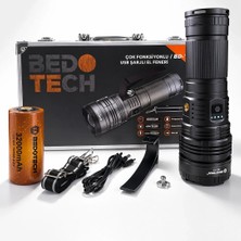 Kaia Life Bedotech Bd-12 60W Tg LED Alüminyum Alaşımlı Zoomlu Type-C Şarjlı El Feneri