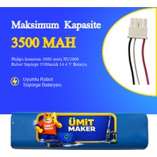 Ümit Maker Philips Homerun 2000 Serisi XU2000 Robot Süpürge 3500MAH 14.4 V Batarya – Orjinal Uyumlu Uzun Ömürlü, Yüksek Performans Pil