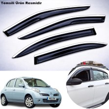 Caraks Nissan Micra Mügen Cam Rüzgarlığı Abs Krom Nikelajlı Cam Rüzgarlığı 2003-2010 Arası 4 Lü Set