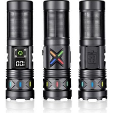 Kaia Life Bedotech Bd-5 30W Tg LED Alüminyum Alaşımlı Zoomlu Type-C Dijital Göstergeli Şarjlı El Feneri