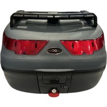 Maxem Motosiklet Arka Çantası Gri 40 Litre Full Topcase Motor Çanta Sl-40
