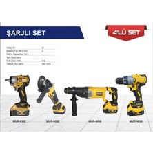 Asr 21V 3AH Kömürsüz 4'lü Şarjlı Set - Matkap, Somun Sıkma, Spiral, Şarjlı Hilti