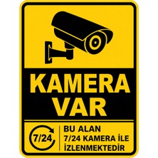 Eseran Print Kamera Var Yazılı Sticker – Güvenlik Kamera Uyarı Levhası