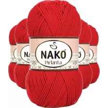 Ethab Ticaret 5 Adet Pırlanta Amigurumi El Örgü Ipi Yünü Gelincik Kırmızı 6741 - Nako Mudanis