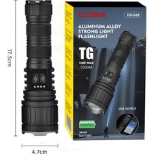 Kaia Life Bedotech Bd-14 10W Tg LED Alüminyum Alaşımlı Zoomlu Type-C Şarjlı El Feneri