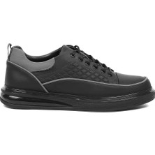 Celal Gültekin Erkek Siyah Mat Deri Sneaker