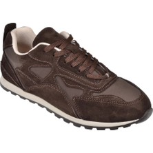 Sms Hakiki Deri Düz  Kadın Spor Ayakkabı Sneaker SMS-84144   Kahve Süet